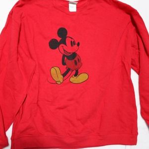 Vintage 2000s Disney Store Mens Mickey Mouse Sweatshirt Red Size XXL